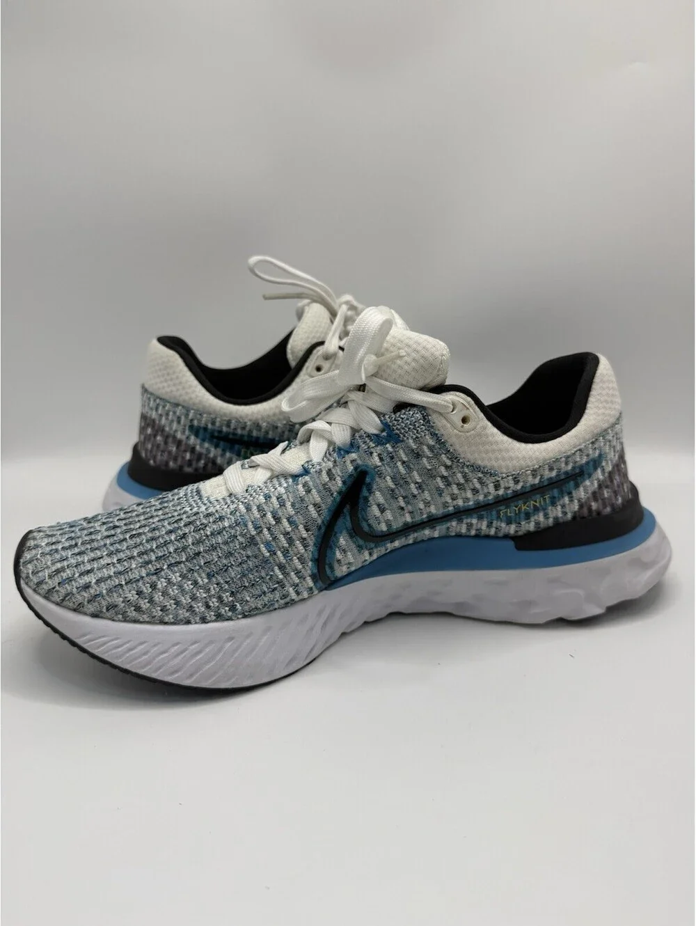 Nike React Infinity Run Flyknit 3 White Blue Orbit Running Shoes Men's Size 9